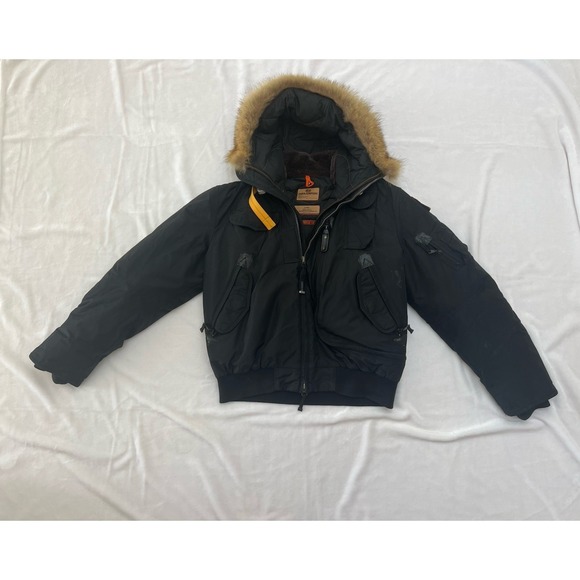 Parajumpers Gobi Masterpiece Real Fur Down Bomber Jacket Ski Coat Womens Size XL - Picture 1 of 16